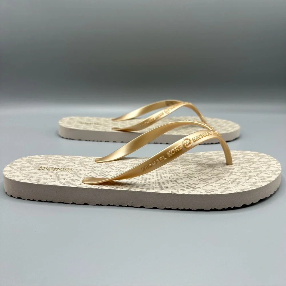 Michael Kors Logo Flip Flops Summer Flats Women’s Size 10M